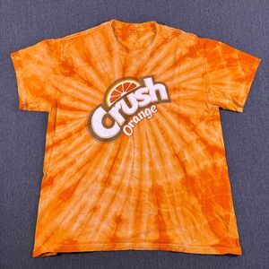 Unbranded Mens Orange Tie-Dye Orange Crush‎ Soda Cozy Short Sleeve T-Shirt